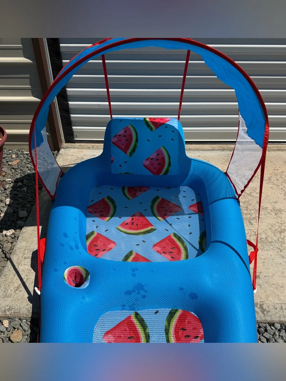 Aqua Ultimate Sunshade Recliner Ultra-Comfortable Mesh Covered Pool Lounge Float - Picture 3 of 11